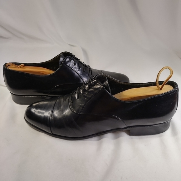 𝅺mario Bruni Black Lace Up Dress Shoes Men's Size 9 - Picture 4 of 9